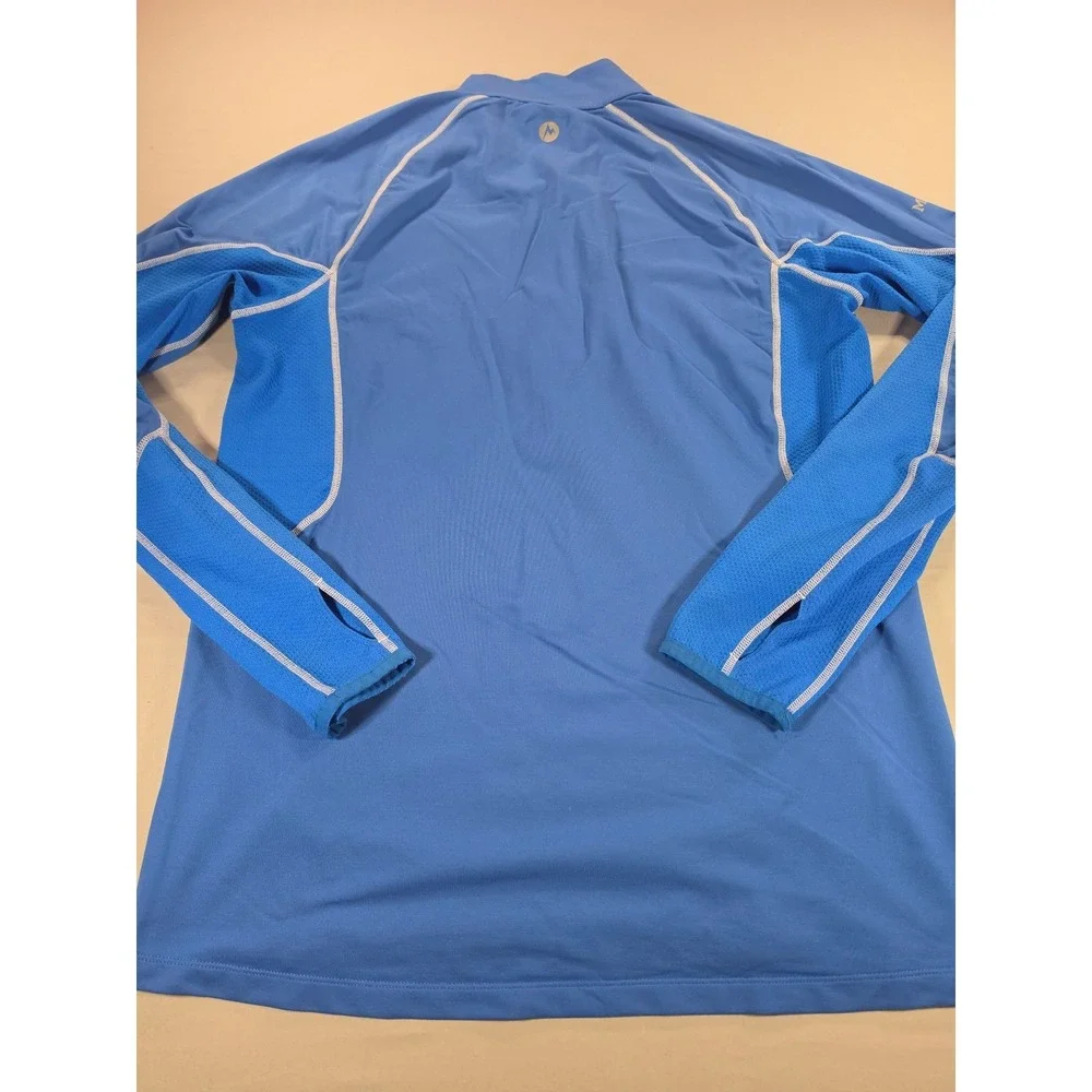 Marmot Mens Blue Quarter Zip Pullover Mesh Panel Athletic Hiking Top Large